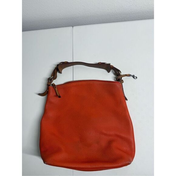 Dooney & Bourke Dillen Satchel Shoulder Bag Hobo Pebble Orange Leather See NOTES - Picture 15 of 16